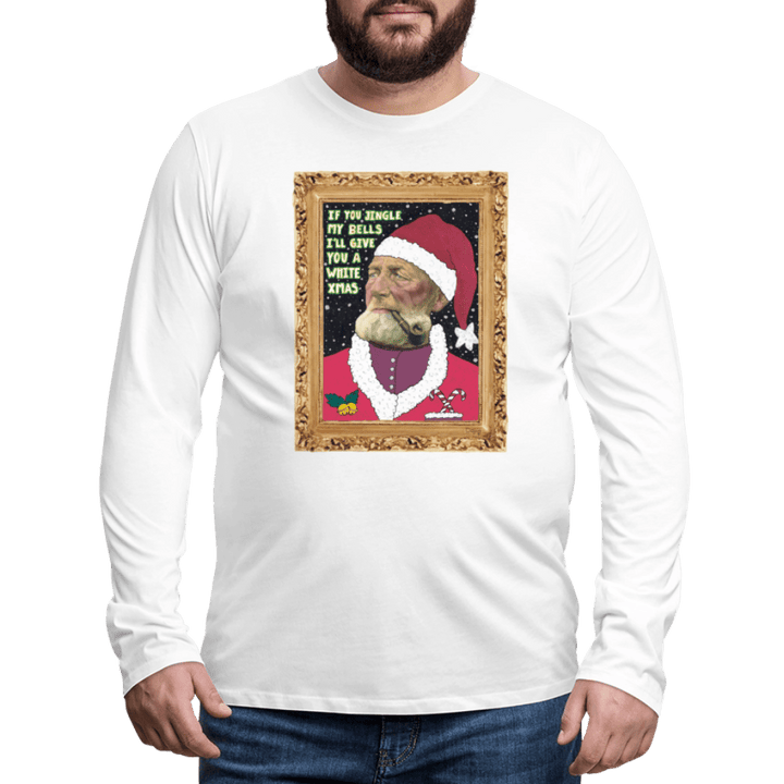 Klaus Santa - Herre Langærmet Trøje - Herre premium T-shirt med lange ærmer - hvid - Dajlig.dk