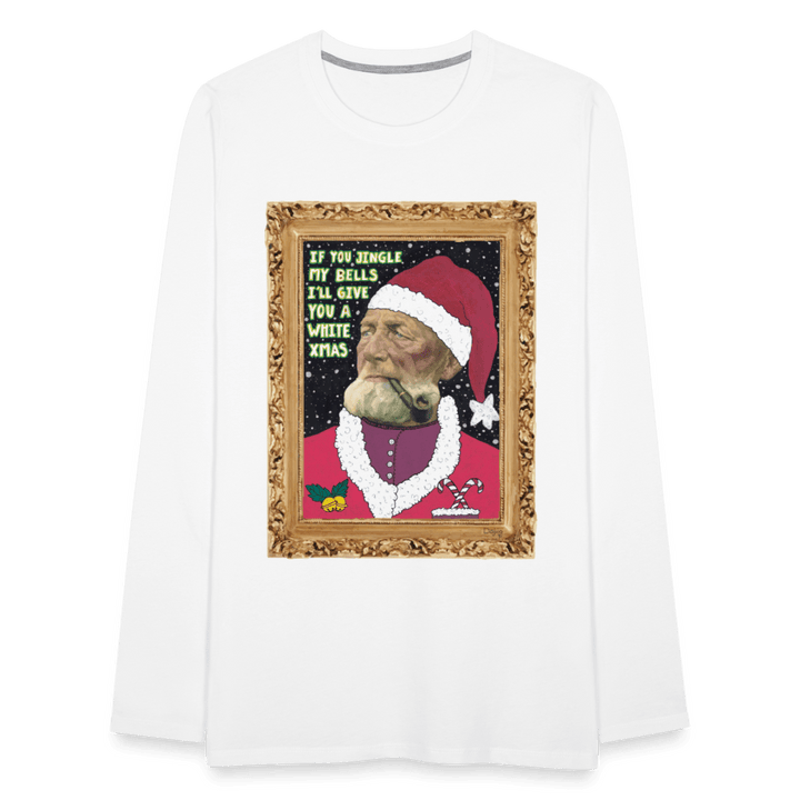 Klaus Santa - Herre Langærmet Trøje - Herre premium T-shirt med lange ærmer - hvid - Dajlig.dk