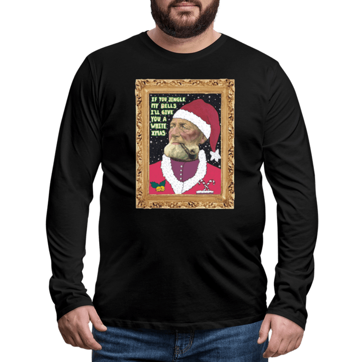 Klaus Santa - Herre Langærmet Trøje - Herre premium T-shirt med lange ærmer - sort - Dajlig.dk