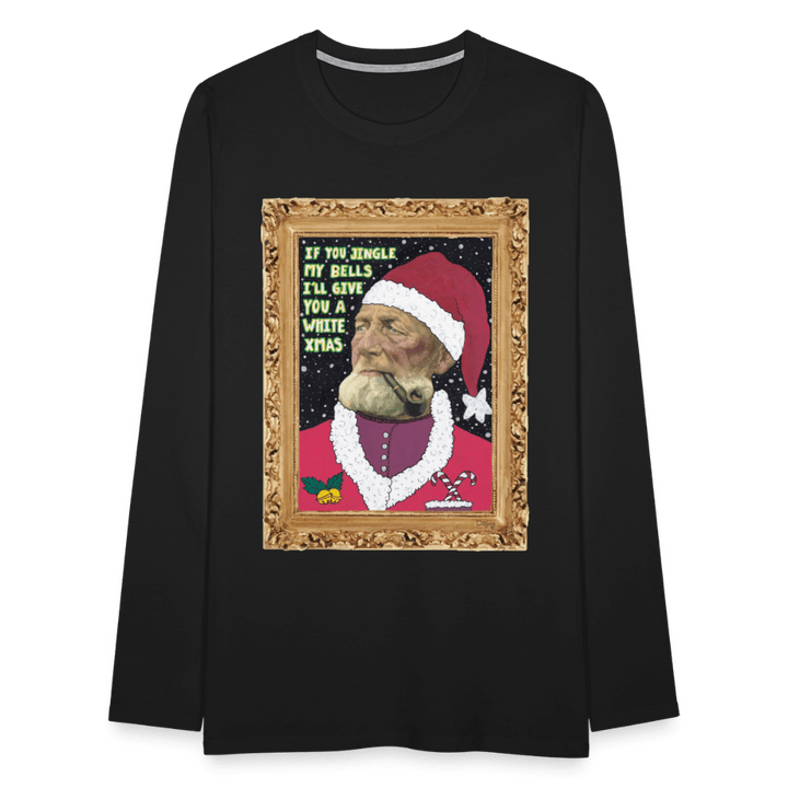 Klaus Santa - Herre Langærmet Trøje - Herre premium T-shirt med lange ærmer - sort - Dajlig.dk