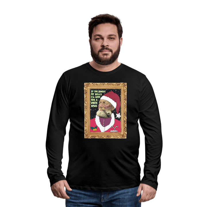 Klaus Santa - Herre Langærmet Trøje - Herre premium T-shirt med lange ærmer - sort - Dajlig.dk