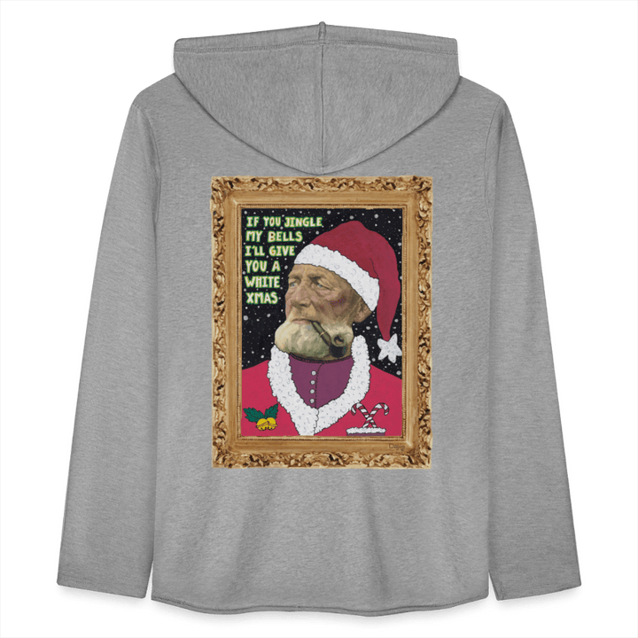 Klaus Santa - Let Unisex Hættetrøje - Let sweatshirt med hætte, unisex - grå meleret - Dajlig.dk