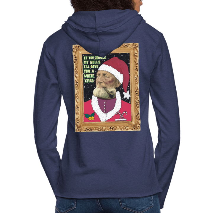 Klaus Santa - Let Unisex Hættetrøje - Let sweatshirt med hætte, unisex - marineblå meleret - Dajlig.dk