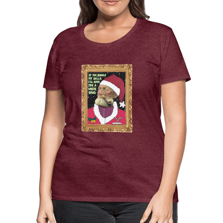 Klaus Santa - Premuim Dame T-shirt - Dame premium T-shirt - bordeaux meleret - Dajlig
