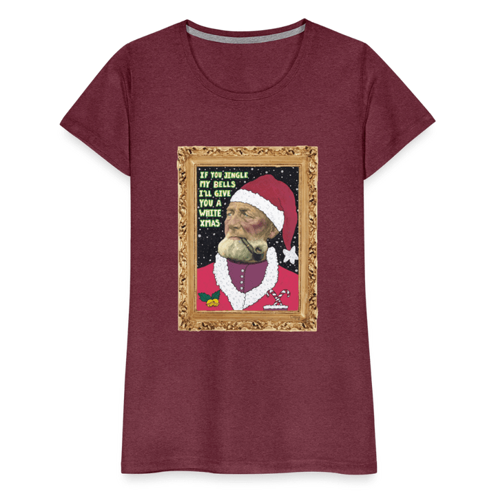Klaus Santa - Premuim Dame T-shirt - Dame premium T-shirt - bordeaux meleret - Dajlig