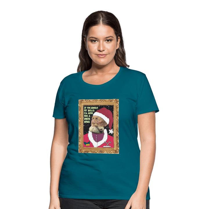 Klaus Santa - Premuim Dame T-shirt - Dame premium T-shirt - divablå - Dajlig.dk