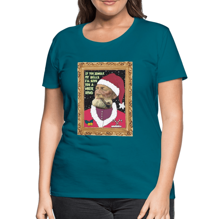 Klaus Santa - Premuim Dame T-shirt - Dame premium T-shirt - divablå - Dajlig.dk