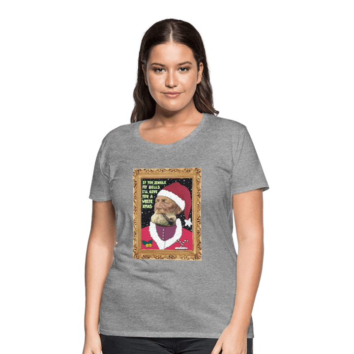 Klaus Santa - Premuim Dame T-shirt - Dame premium T-shirt - grå meleret - Dajlig.dk