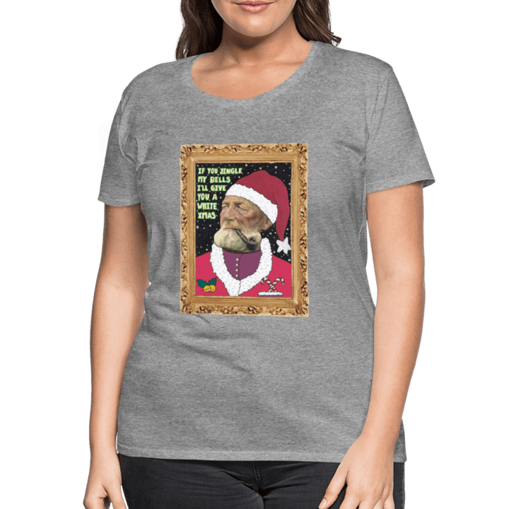 Klaus Santa - Premuim Dame T-shirt - Dame premium T-shirt - grå meleret - Dajlig.dk