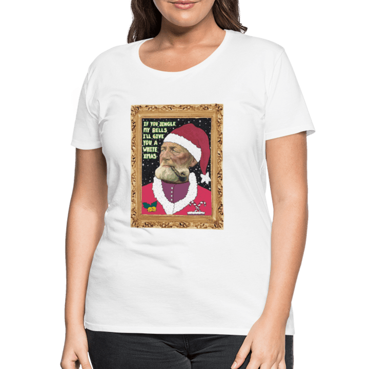 Klaus Santa - Premuim Dame T-shirt - Dame premium T-shirt - hvid - Dajlig.dk