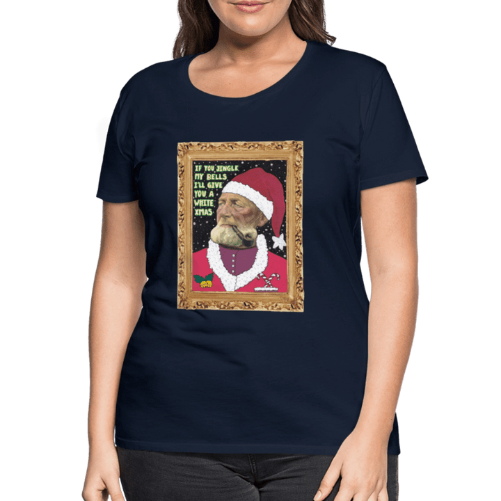 Klaus Santa - Premuim Dame T-shirt - Dame premium T-shirt - marineblå - Dajlig.dk