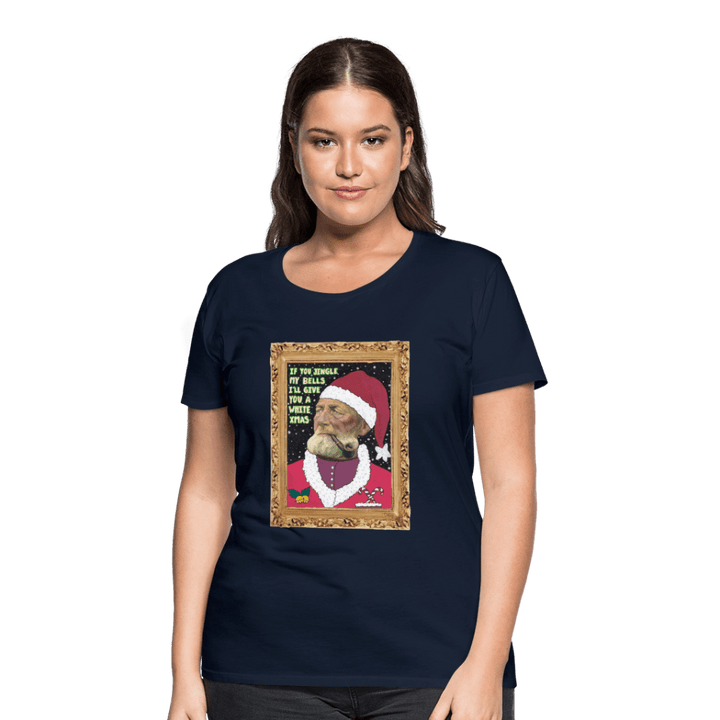 Klaus Santa - Premuim Dame T-shirt - Dame premium T-shirt - marineblå - Dajlig.dk