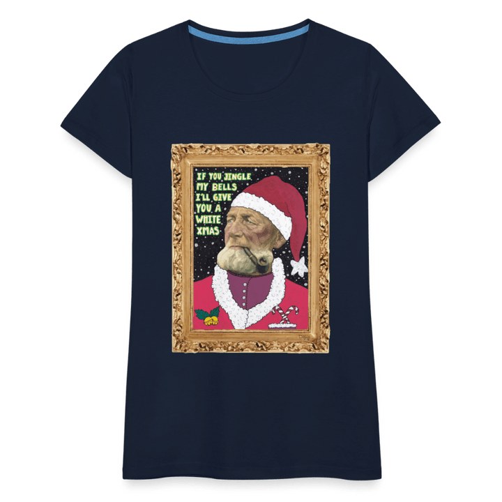 Klaus Santa - Premuim Dame T-shirt - Dame premium T-shirt - marineblå - Dajlig.dk