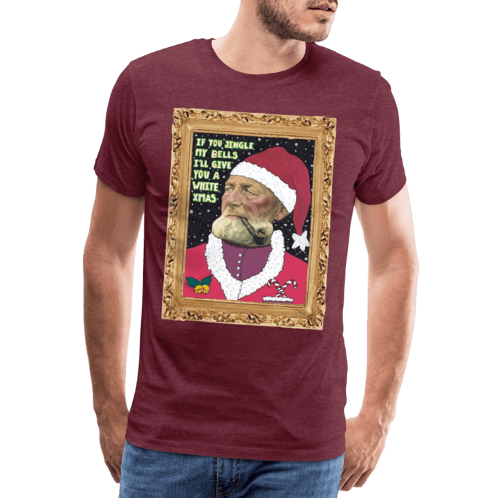 Klaus Santa - Premuim Herre T-shirt - Herre premium T-shirt - bordeaux meleret - Dajlig.dk