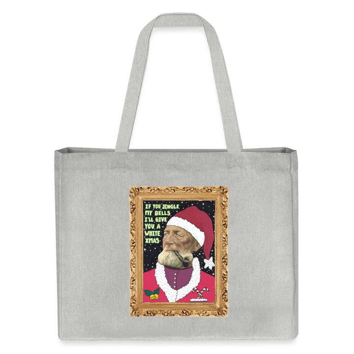 Klaus Santa - Stor kraftig mulepose i genbrugsstof - Stanley/Stella recycled shopping bag - grå meleret - Dajlig.dk