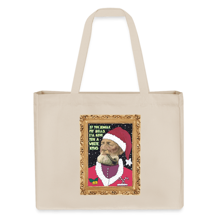 Klaus Santa - Stor kraftig mulepose i genbrugsstof - Stanley/Stella recycled shopping bag - råhvid - Dajlig.dk