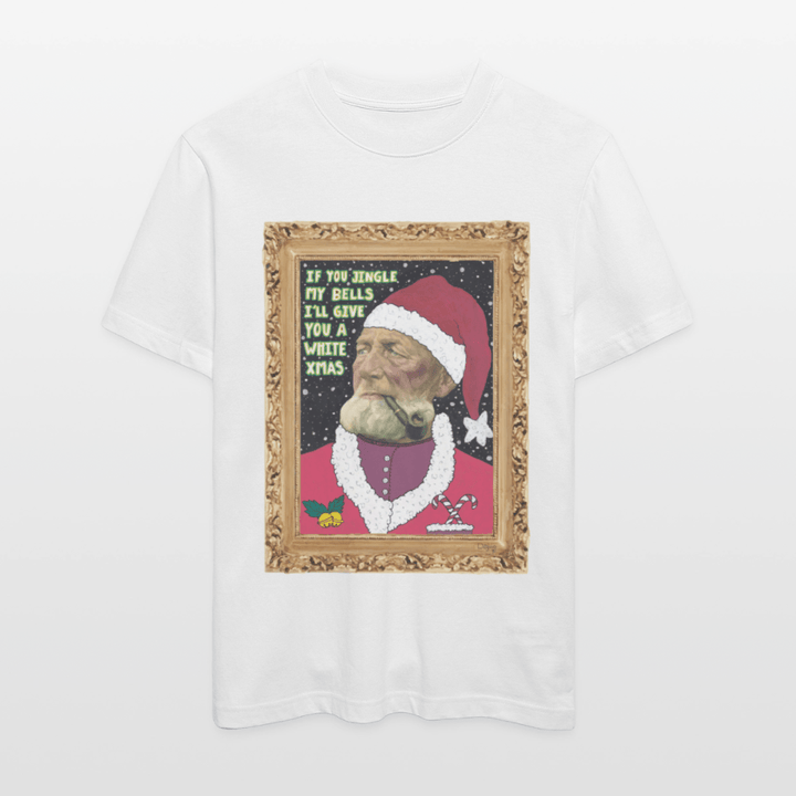 Klaus Santa - Unisex T-shirt - Stanley/Stella Relaxed Fit økologisk unisex - T-shirt Sparker - hvid - Dajlig.dk