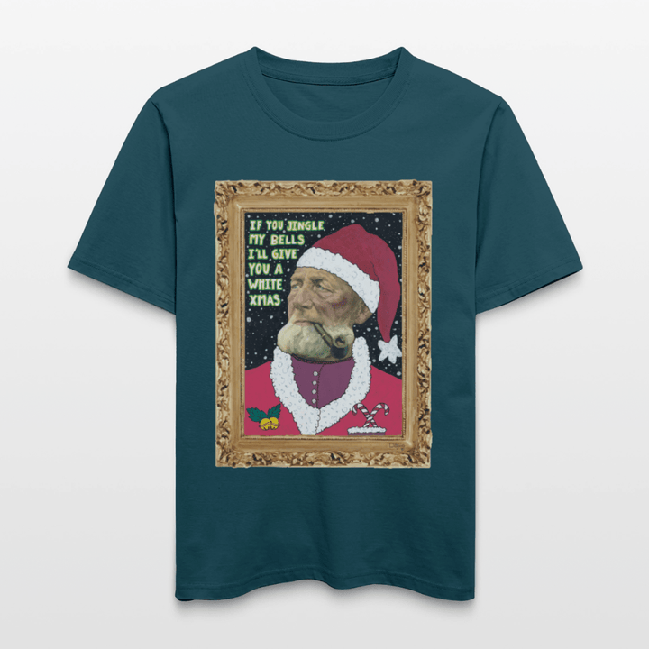 Klaus Santa - Unisex T-shirt - Stanley/Stella Relaxed Fit økologisk unisex - T-shirt Sparker - mørk petrol - Dajlig.dk