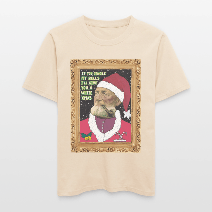 Klaus Santa - Unisex T-shirt - Stanley/Stella Relaxed Fit økologisk unisex - T-shirt Sparker - råhvid - Dajlig.dk