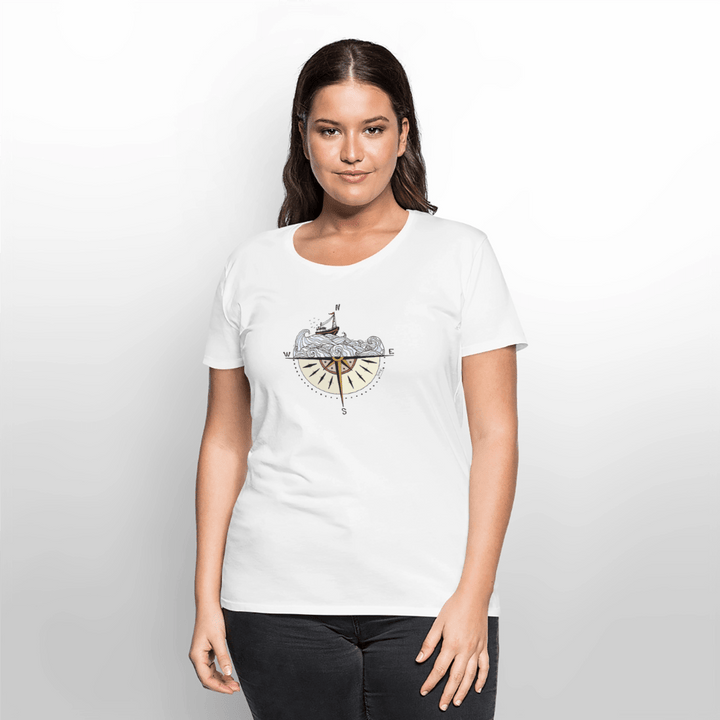 Kompasset - Eksklusiv Dame T-shirt - Dame premium T-shirt - hvid - Dajlig