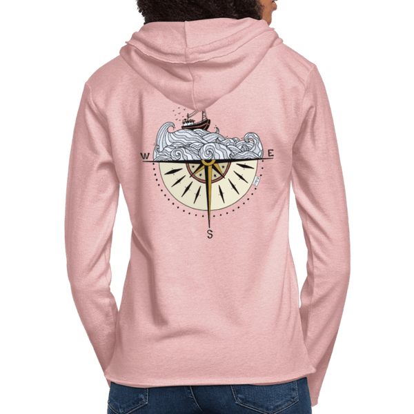 Kompasset - Let Unisex Hættetrøje - Let sweatshirt med hætte, unisex - rosa - creme meleret - Dajlig