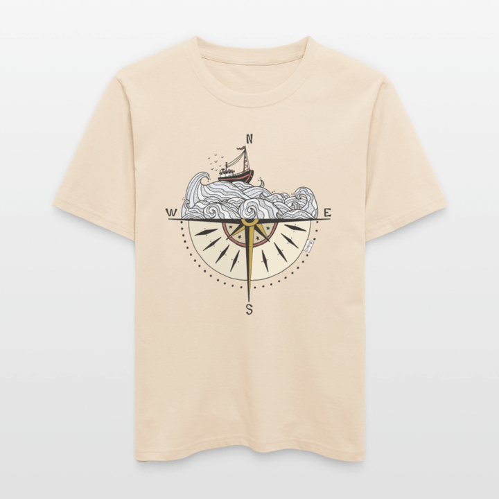 Kompasset - Unisex T-shirt - Stanley/Stella Relaxed Fit økologisk unisex - T-shirt Sparker - hvid grå - Dajlig