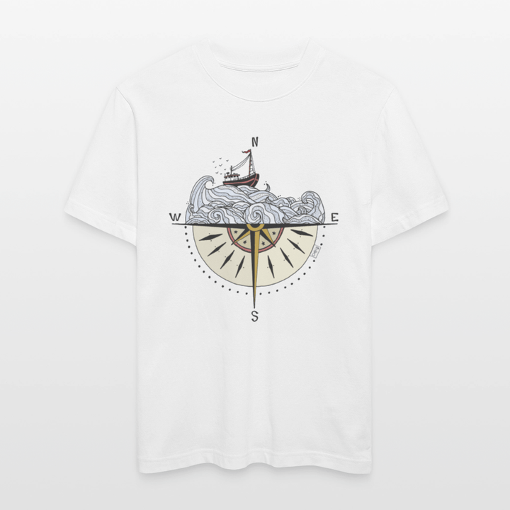 Kompasset - Unisex T-shirt - Stanley/Stella Relaxed Fit økologisk unisex - T-shirt Sparker - hvid - Dajlig