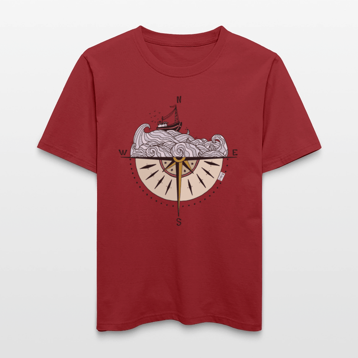 Kompasset - Unisex T-shirt - Stanley/Stella Relaxed Fit økologisk unisex - T-shirt Sparker - jordrød - Dajlig