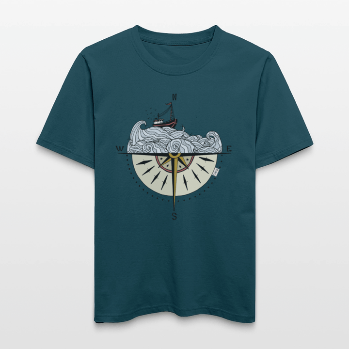 Kompasset - Unisex T-shirt - Stanley/Stella Relaxed Fit økologisk unisex - T-shirt Sparker - mørk petrol - Dajlig