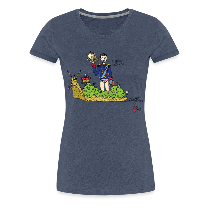Konge Snegl - Eksklusiv Dame T-shirt - Dame premium T-shirt - blåmeleret - Dajlig