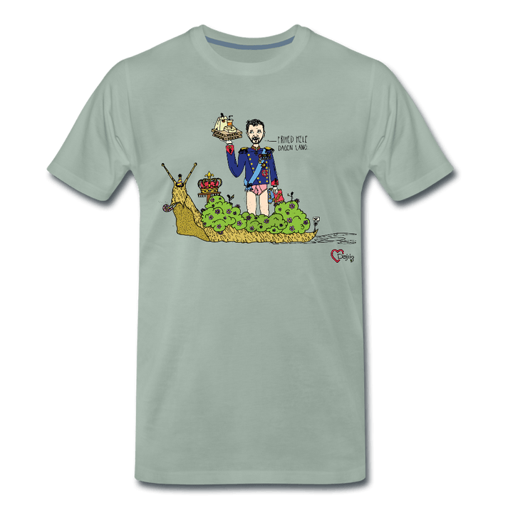 Konge Snegl - Eksklusiv Herre T-shirt - Herre premium T-shirt - grågrøn - Dajlig