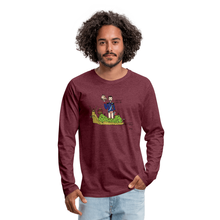 Konge Snegl - Herre Langærmet Trøje - Premium langærmet Herre - T-shirt - bordeaux meleret - Dajlig