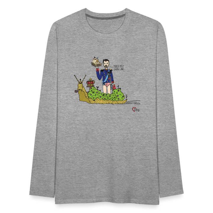Konge Snegl - Herre Langærmet Trøje - Premium langærmet Herre - T-shirt - grå meleret - Dajlig