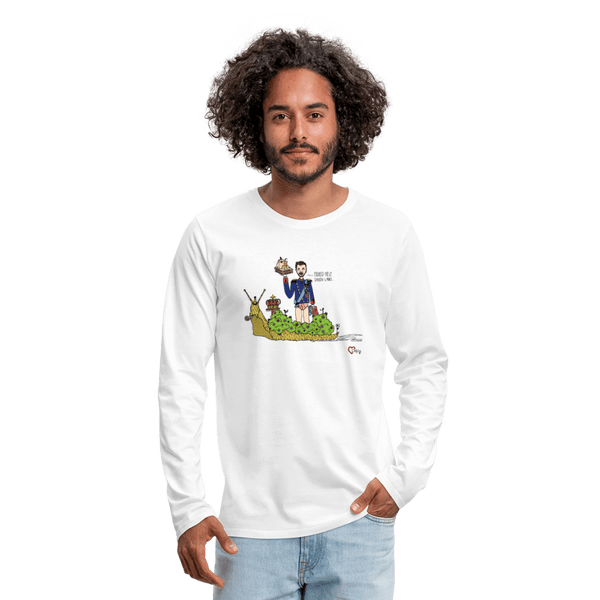 Konge Snegl - Herre Langærmet Trøje - Premium langærmet Herre - T-shirt - hvid - Dajlig