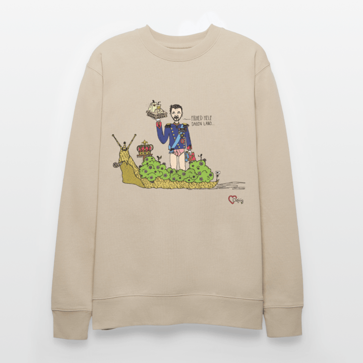 Konge Snegl - Kraftig Unisex Sweatshirt - Stanley/Stella økologisk unisex - sweatshirt CHANGER - beige - Dajlig.dk