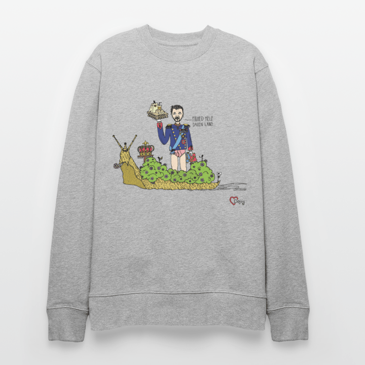 Konge Snegl - Kraftig Unisex Sweatshirt - Stanley/Stella økologisk unisex - sweatshirt CHANGER - grå meleret - Dajlig.dk