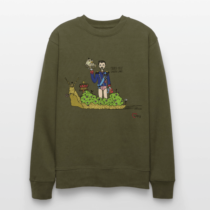 Konge Snegl - Kraftig Unisex Sweatshirt - Stanley/Stella økologisk unisex - sweatshirt CHANGER - khaki - Dajlig.dk