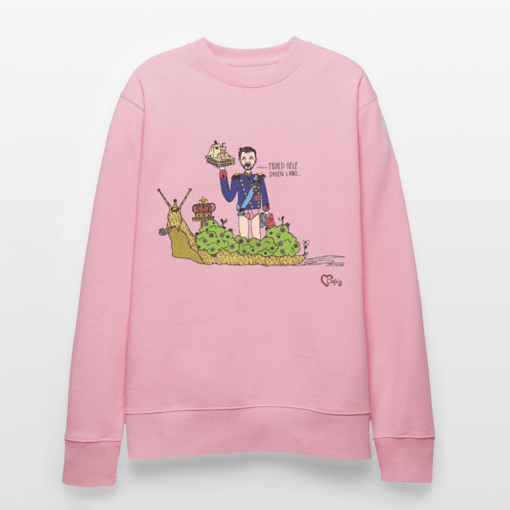 Konge Snegl - Kraftig Unisex Sweatshirt - Stanley/Stella økologisk unisex - sweatshirt CHANGER - lys rosa - Dajlig.dk