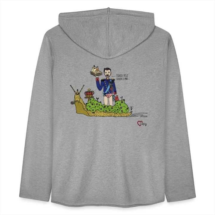 Konge Snegl - Let Unisex hættetrøje - Let sweatshirt med hætte, unisex - grå meleret - Dajlig.dk