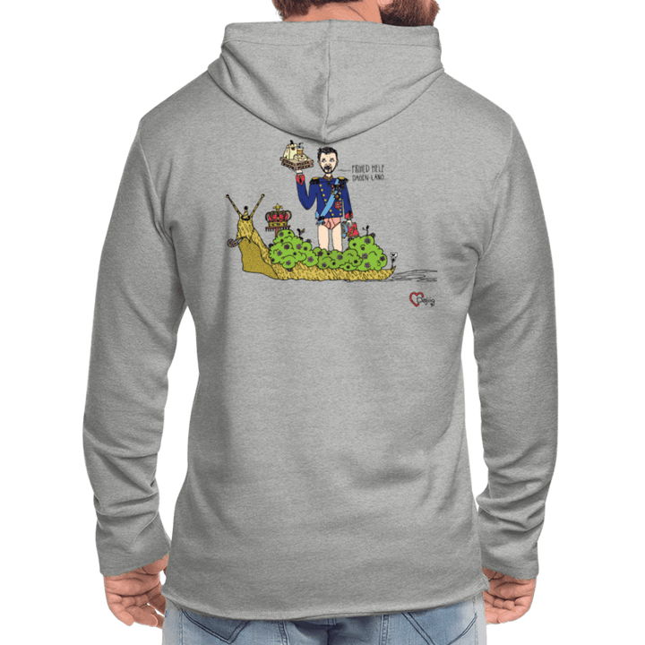 Konge Snegl - Let Unisex hættetrøje - Let sweatshirt med hætte, unisex - grå meleret - Dajlig