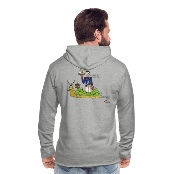 Konge Snegl - Let Unisex hættetrøje - Let sweatshirt med hætte, unisex - grå meleret - Dajlig