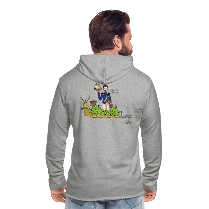 Konge Snegl - Let Unisex hættetrøje - Let sweatshirt med hætte, unisex - grå meleret - Dajlig