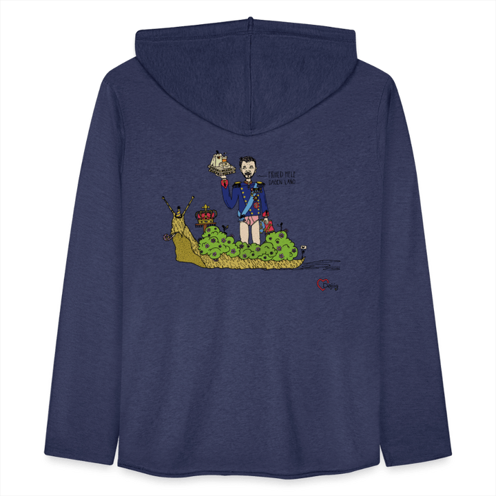 Konge Snegl - Let Unisex hættetrøje - Let sweatshirt med hætte, unisex - marineblå meleret - Dajlig