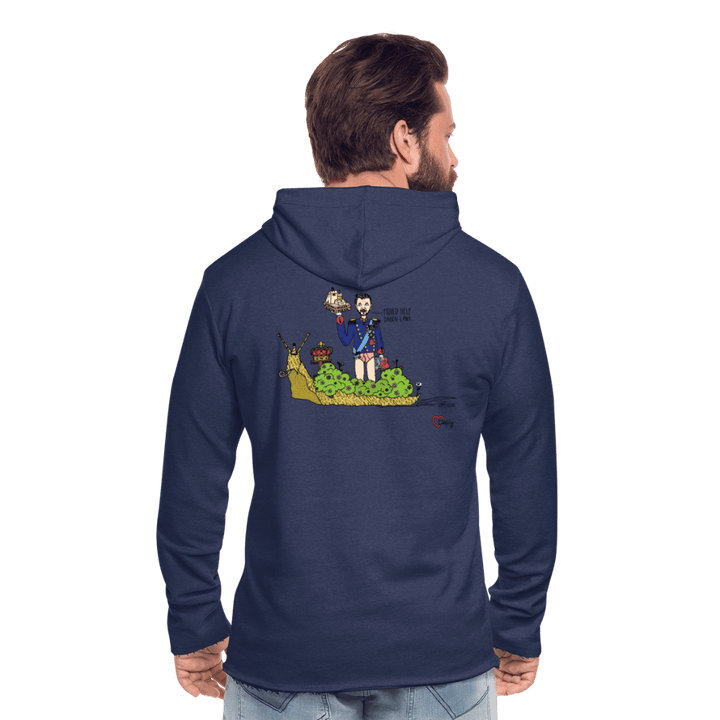 Konge Snegl - Let Unisex hættetrøje - Let sweatshirt med hætte, unisex - marineblå meleret - Dajlig