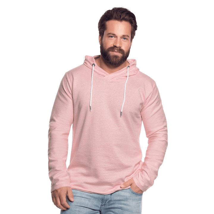Konge Snegl - Let Unisex hættetrøje - Let sweatshirt med hætte, unisex - rosa - creme meleret - Dajlig