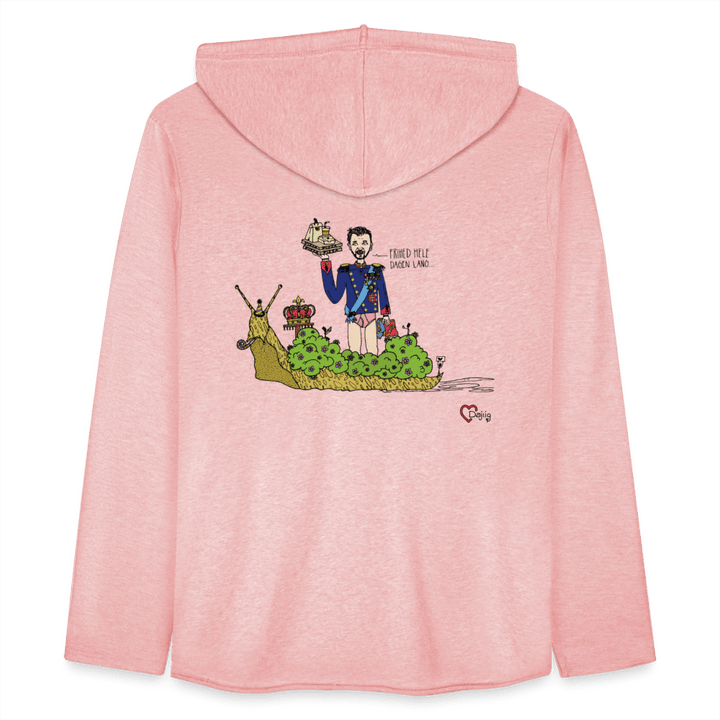 Konge Snegl - Let Unisex hættetrøje - Let sweatshirt med hætte, unisex - rosa - creme meleret - Dajlig