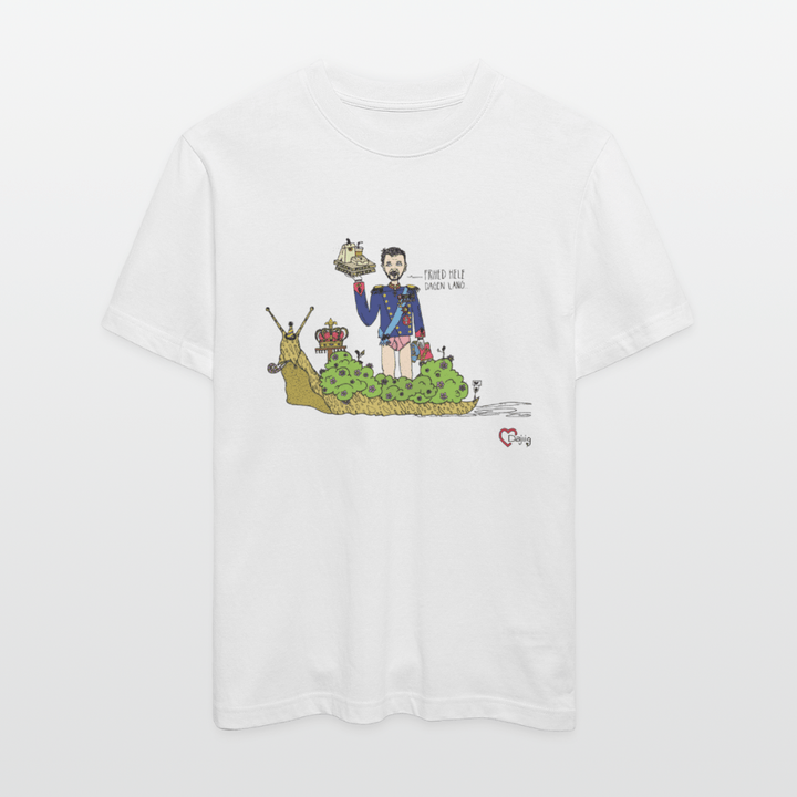 Konge Snegl - Unisex T-shirt - Stanley/Stella Relaxed Fit økologisk unisex - T-shirt Sparker - hvid - Dajlig