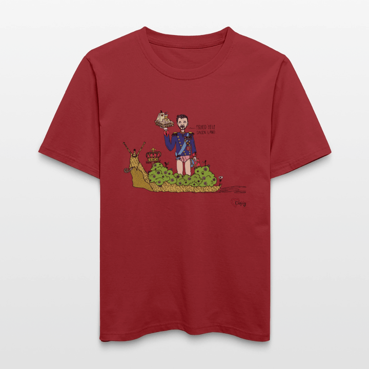 Konge Snegl - Unisex T-shirt - Stanley/Stella Relaxed Fit økologisk unisex - T-shirt Sparker - jordrød - Dajlig