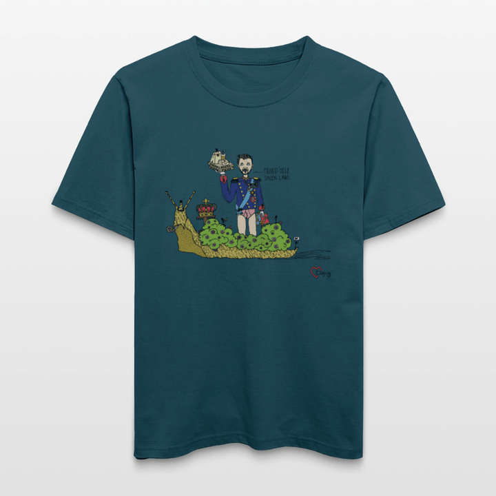 Konge Snegl - Unisex T-shirt - Stanley/Stella Relaxed Fit økologisk unisex - T-shirt Sparker - mørk petrol - Dajlig