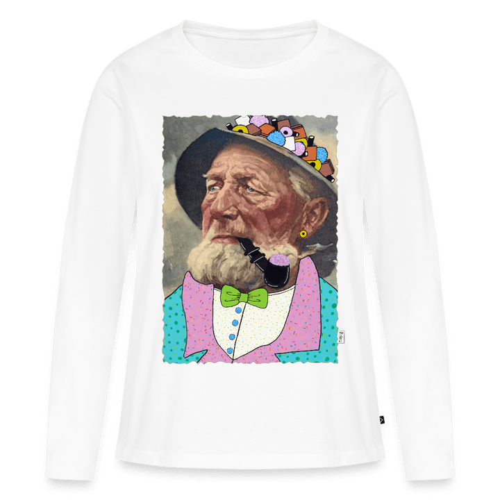 Krymmel Kaj - Dame Langærmet Trøje - Dame premium T-shirt med lange ærmer - hvid - Dajlig